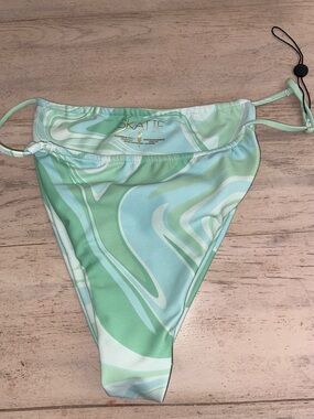 New Skatie Mint Wave, Bikini Bottom, 21% Spandex, side adjustable strap